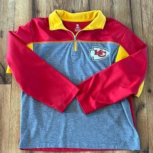 Boys Chiefs 1/4 zip Med